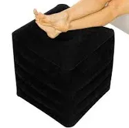 Xtra-Comfort Inflatable Ottoman Travel Foot Rest Foot Pillow For Office Desk, Car, Chair, Airplane