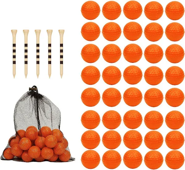 40 Pack Foam Golf Practice Balls  Realistic Feel and Limited Flight Training Ba