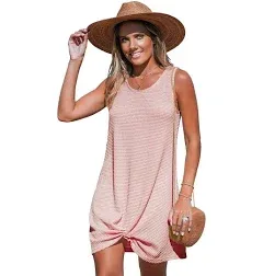 Blush Pink Twisted Cover-Up Dress