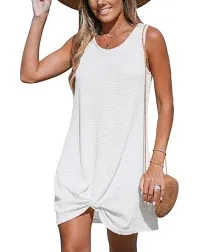 Cupshe Women's Waffle Knit Hem Twist Cover-Up