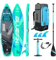 Bluefin® Cruise SUP Boards Premium Stand Up Inflatable Paddle Board Stable Design Non-Slip Design with Fibreglass Paddle & Accessories 5 Year Warranty Multiple Sizes for Adults