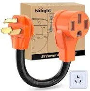 Nilight EV Charger Adapter Cord 30 Amp to 50 Amp 3 Prong Pure Copper Old Dryer Outlet to EV Plug Conversion Heavy Duty 10 Gauge Wire 10-30P 14-50R 30M/50F for Level 2 EV Charging