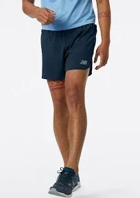 NEW BALANCE Impact 5&#034; Reflective Navy Blue Silver Running Shorts NEW Mens XL