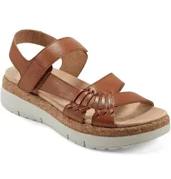 Easy Spirit Womens Seilena Leather Braided Slingback Sandals