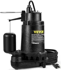 Submersible Sump Pump 1 HP, Submersible Cast Iron Sewage/Effluen<wbr/>t Pump, Vertical