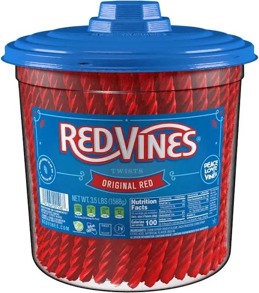 Red Vines Twists Original Candy, Red Licorice - 5 oz tray