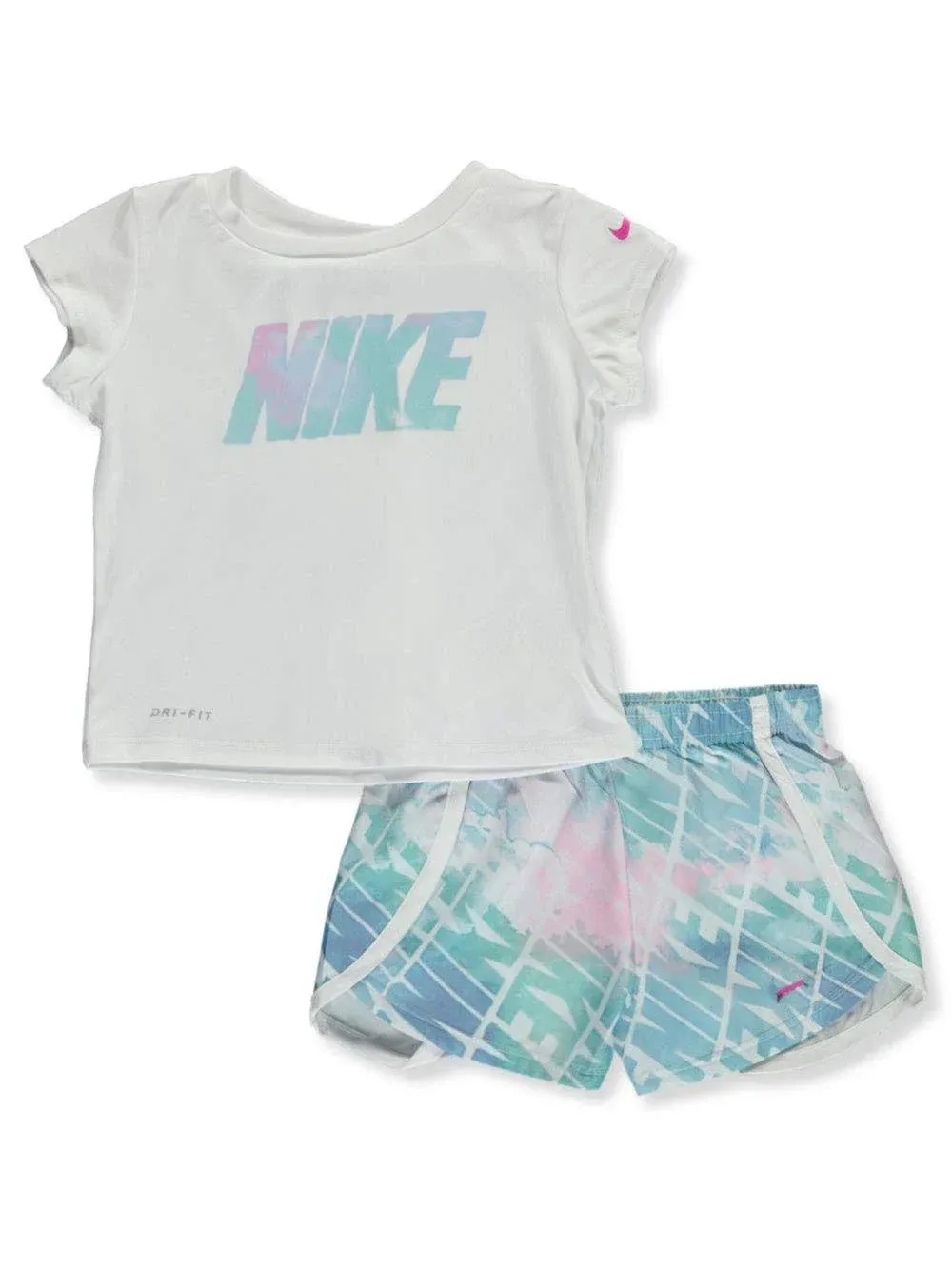 Nike Baby Girls' Dri-FIT 2-Piece Shorts Set Outfit - Emerald, 12 Months