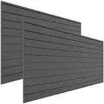 Proslat 8 ft. x 4 ft. PVC Slatwall (2-Pack Charcoal)