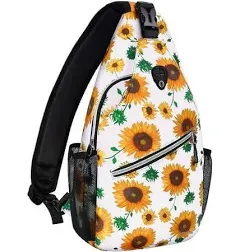 MOSISO Sling Backpack, Multipurpose Travel Hiking Daypack Rope Crossbody Shoulder Bag, Colorful Leopard