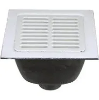 Zurn Elkay FD2375-NH3-F 12" x 12" Cast Iron Floor Sink with Full Grate, 3" No-Hub Connection, and 6" Sump Depth