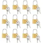 Juvale 12 Pack 1.2-Inch Small Luggage Locks with Keys - Mini Padlocks for Locker