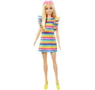 NEW Barbie Fashionistas Doll With Braces Rainbow Dress