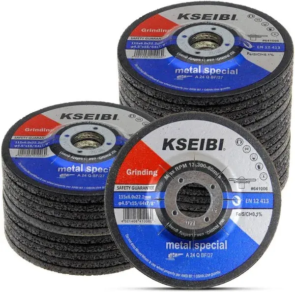 KSEIBI 651006 Grinding Wheels 10-Pack, Aluminum Oxide Discs for Metal &amp; Stainles