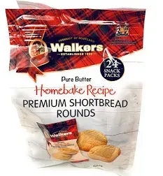 Walkers Pure Butter Home-Baked Premium Shortbread Cookies, 0.89 oz, 24 ct