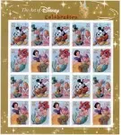 ART OF DISNEY CELEBRATION SHEET OF 20 STAMPS. 37 CENT STAMPS