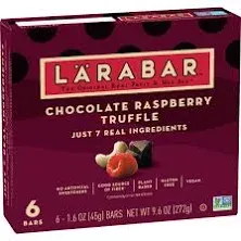 Larabar Chocolate Raspberry Truffle, Gluten Free Vegan Fruit Nut Bars, 8 ct