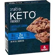 Ratio Soft Baked Bars, Chocolate Brownie, 1g Sugar, Keto Friendly, 5.34 OZ