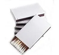 50 Plain White Cover Wooden Matches Box Matches