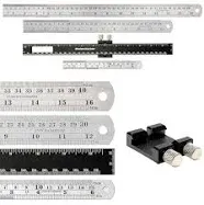 Nokko 4-Piece Woodworking Ruler Set - Woodworking Tools Bundle with 12 Inch A...