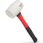 Rubber Hammer, 16Oz Rubber Mallet with Fiberglass Handle,White