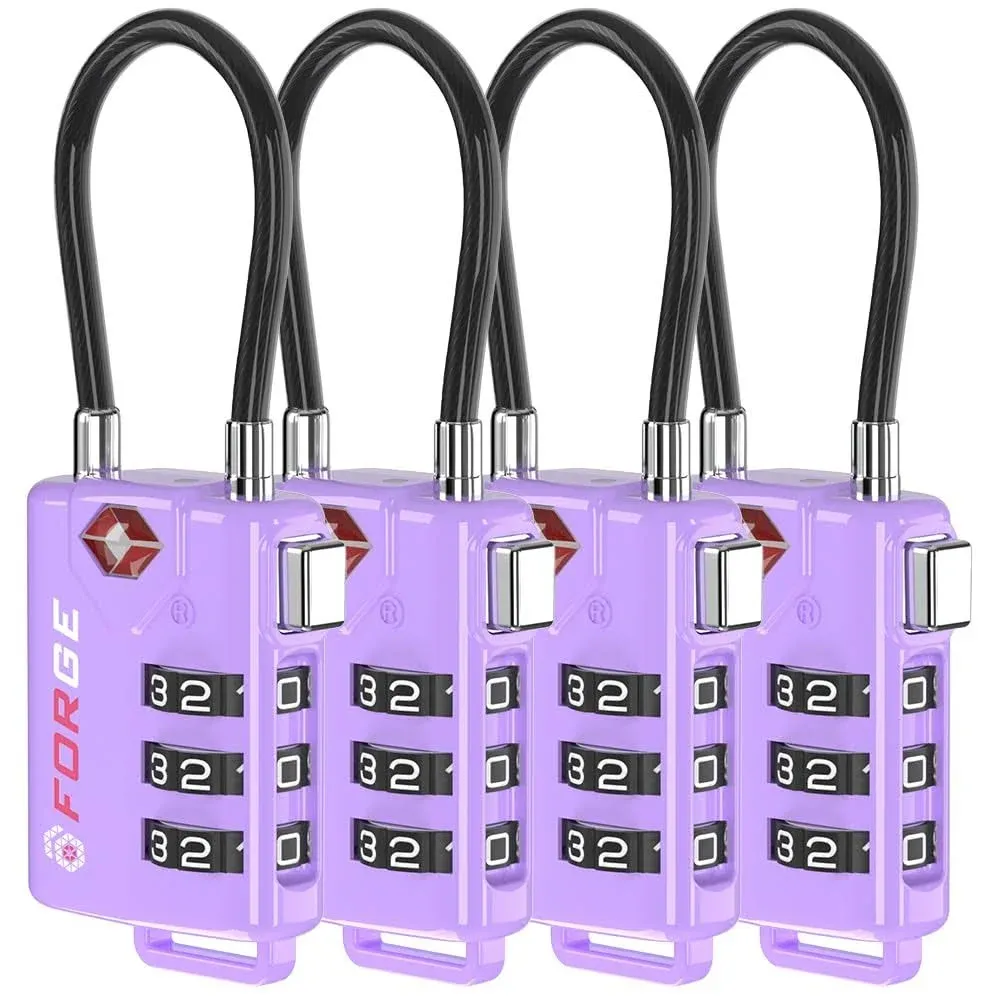 TSA Approved Cable Luggage Locks, Easy Read Dials with Alloy Body