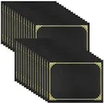 SUNEE Certificate Holders(Black, 30 Packs), Diploma Covers Gold Foil Border, for