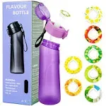 Air Water Bottle with 7 Flavor Pods, 650ML Air Drinking Water Bottle Starter Set with Flavour Capsules,0% Sugar Water Cup Suitable for Outdoor Sport (Purple)