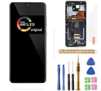 [Cosmic Black Frame] for Samsung Galaxy S20 Ultra 6.9 inch AMOLED Screen Display Digitizer Touch Assembly LCD Replacement Part