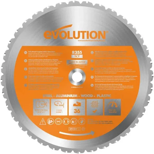 Evolution RAGE355BLADE- 14” Multi-Material Blade , Silver