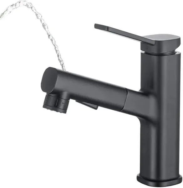 Bathroom Faucets with Pull Down Sprayer Single Handle Pull Out Bathroom Fauce...