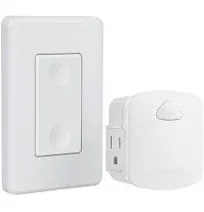 DEWENWILS Remote Control Light Switch Wireless Remote Wall Switch Outlet White