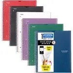 Spiral Notebooks + Study App, 6 Pack, 1 Subject, College Ruled, 8-1/2&#034; x 11&#034;,...