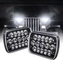 True Mods 7x6 5x7 LED Headlights H6054 H5054 Black For Jeep Wrangler YJ Cherokee XJ Pickup Truck Van Chevy GMC Ford Toyota