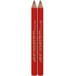 2 Packs - Maybelline New York Expert Wear Twin Brow & Eye Liner Pencils Dark Brown - 4 Pieces