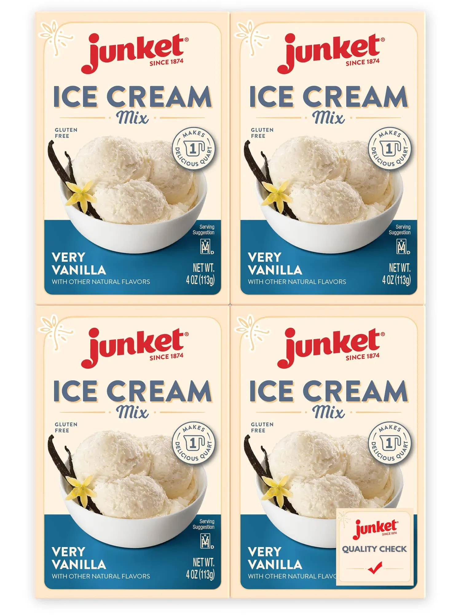 Junket Ice Cream Mix Very Vanilla, 4 Ounce (Pack of 4)