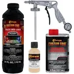 Custom Coat Federal Standard Color # 33446 Desert Tan T80 Urethane Spray-On Truck Bed Liner, 1 Quart Kit with Spray Gun and Regulator - Durable Textured Protective Coating - Easy Mix Car Auto