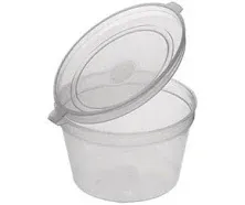 Edi Clear Disposable Plastic Portion Cups with Leakproof Lids