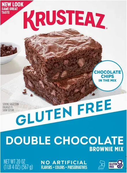 Krusteaz Gluten Free Double Chocolate Brownie Mix, Includes Chocolate Chips, ...