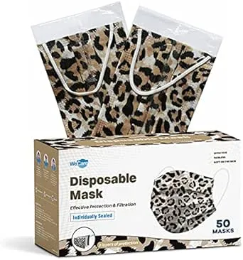 WeCare Protective Face Masks, Box of 50 (each Individually-Wrapped) - Jaguar