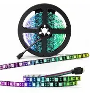 16.4ft RGB LED Strip Light 5050 SMD 300 LEDs Black PCB LED Pixel Rope Light 12V