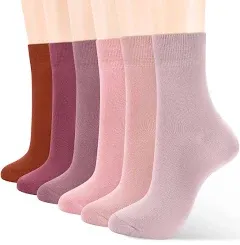 ATBITER Women's Thin Cotton Socks,Soft Cotton Bootie Socks Women Above Ankle Crew Socks (6-Pairs With Present Box)