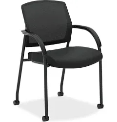 HON Lota Series Mesh Guest Side Chair Black Fabric Black Base 2285VA10