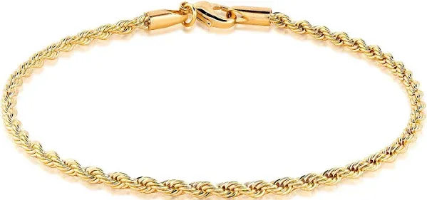 Barzel Jewelry 18K Gold Plated Braided Rope Anklet