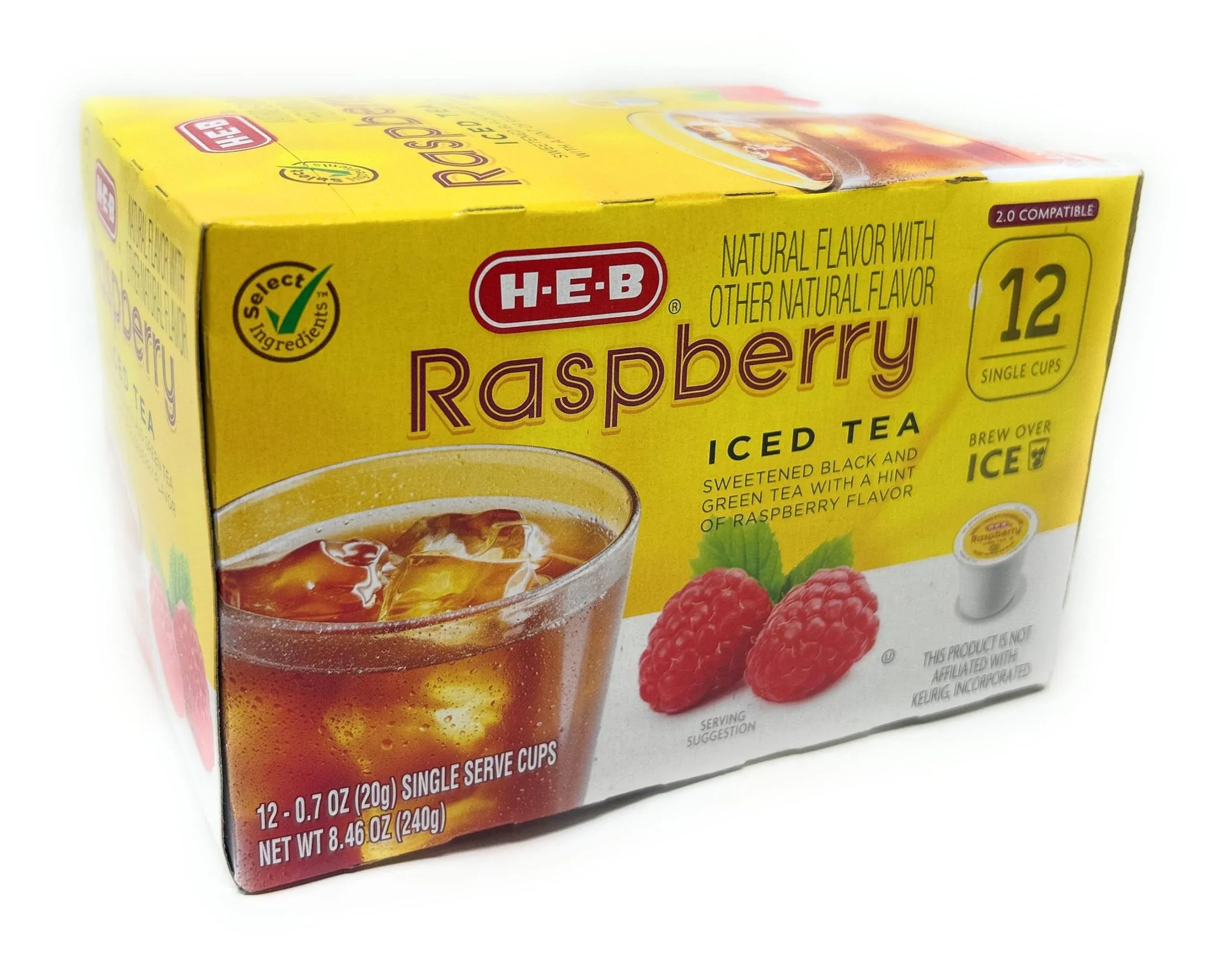 H.E.B Iced Tea Single Serve Cups 12 cts. Raspberry (Pack of 2)