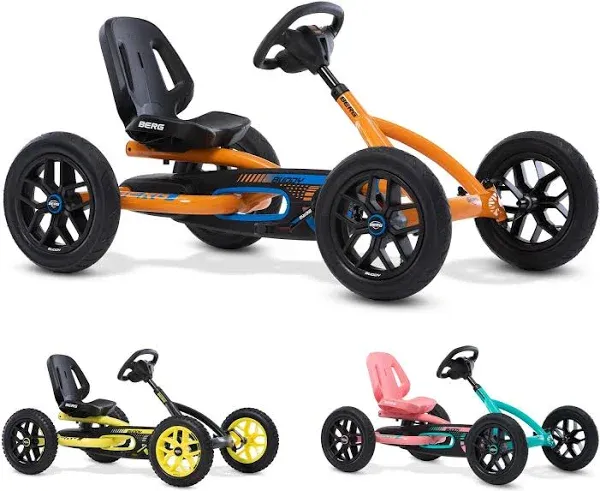 Berg Toys Buddy B-Orange Pedal Go Kart for Kids and Adults – Adjustable Ride On Toy for Ages 4-8 – Go Karts with BFR System, Go Cart for Kids and Adults Outdoor Pedal Car for Kids