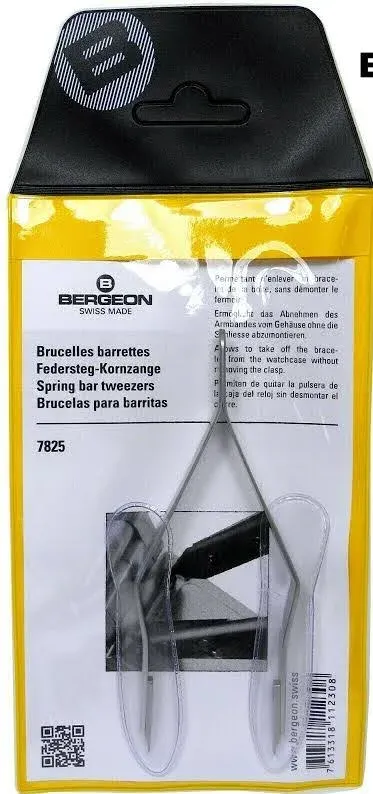 Bergeon 7825 Spring Bar Tweezer Lug Removal Fitting Tool Swiss Watch Tool