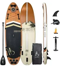 High Society USS HS Premium Inflatable Stand Up Paddle Board Package 10ftx35inx6in | 300lb Max Capacity | Extra-Wide | Including Accessories | All-Around, Stable, Yoga & Maneuverability