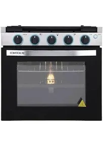 CONTOURE 21" 3-Burner Drop-In Gas Range, Black with Stainless Steel Accents – Camping World Exclusive!