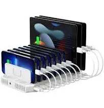 Unitek Multi Charging Station, 10-Port USB Charger for Multiple Device with S...