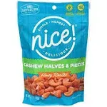 Nice! Cashew Halves and Pieces, Honey Roasted 9.25 oz (Pack of 2)